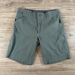 Kuhl Renegade Shorts Mens 33 Green Cargo Stretch Hiking Utility 10" Inseam